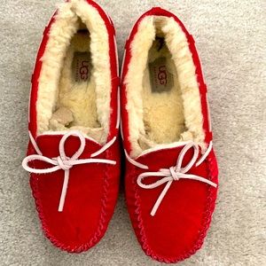 Cherry Red Ugg Moccasin Slippers